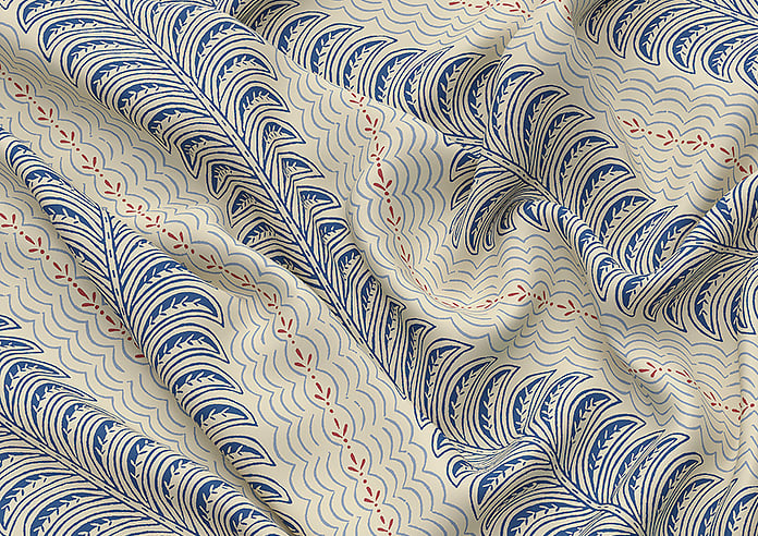 Land & Shore Fintra Stripe, Blue Red - Twist&Fit Roman Blind - Image 4